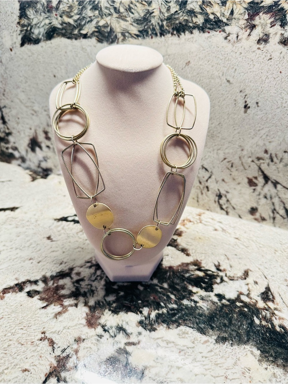Gold Geometric Link Necklace - Women Jewelry